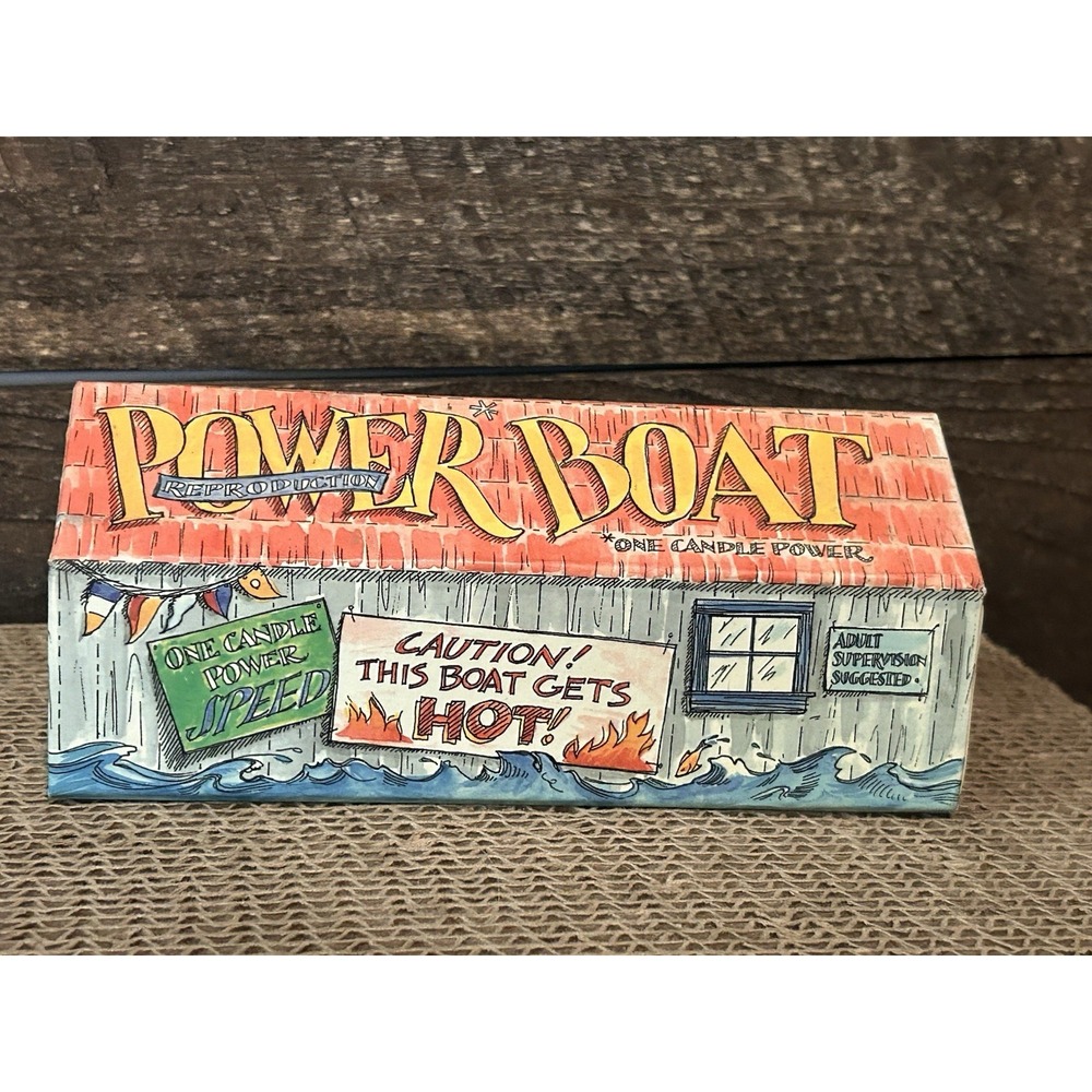 Authentic Models Metal Power Boat Candle